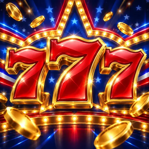 American Sevens pokie cover with fiery 777 symbols
